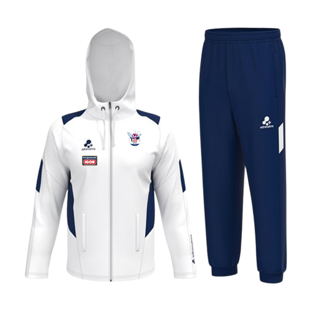 Tuta intera - felpa bianca+pantalone blu