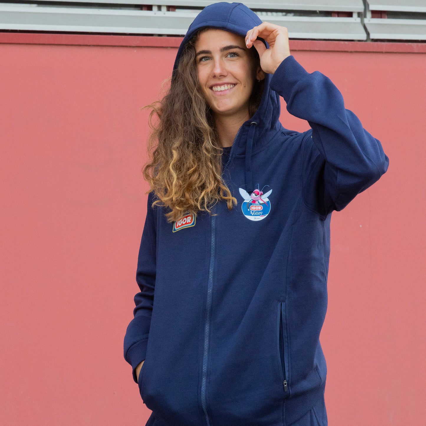 Felpa Zip con cappuccio